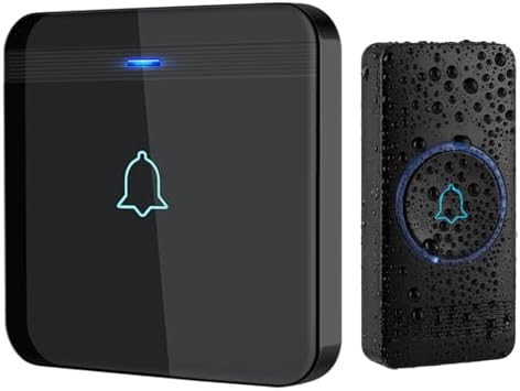 Funkklingel, AVANTEK wasserdichte Funktürklingel mit Einer Funkreichweite von 400 m, 52 Melodien, 5 Lautstärkestufen und LED-Blitz
