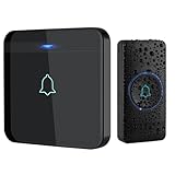 Funkklingel, AVANTEK wasserdichte Funktürklingel mit Einer Funkreichweite von 400 m, 52 Melodien, 5 Lautstärkestufen und LED-Blitz