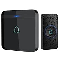 Funkklingel, AVANTEK wasserdichte Funktürklingel mit Einer Funkreichweite von 400 m, 52 Melodien, 5 Lautstärkestufen und LED-Blitz