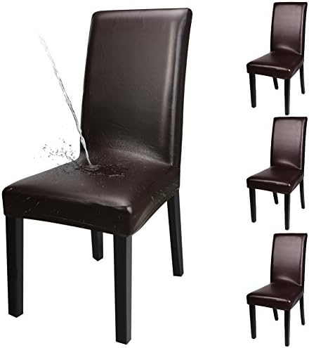 YISUN Spandex Dining Chair Covers, Modern Stretch Removable Washable Spandex Slipcovers for High Chairs 4/6 PCs Chair Protective Covers (Pure White, 4)