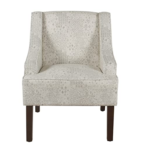 Image of HomePop Classic Swoop Arm Accent Chair - Cream & Gray Vintage Stencil
