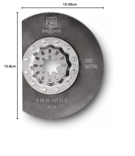 Fein Starlock Solid HSS segmentowe ostrze piły - precyzyjne cięcie do 1/40.6 cm na blachach, drewnie, GFRP i tworzywach sztucznych z metalowym ząbkowaniem, średnica 3-11/81.3 cm, 2-pak - 63502106220