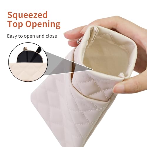 Image of Double Eyeglass Case Soft Dual Glasses Case for Women Men Travel Squeeze Top Sunglasses Cases Eyeglasses Pouch
