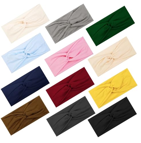 AKTVSHOW Headbands for Women 12PCS Non Slip Head Bands for Women's Hair, Wide Thick Hair Bands for Women, Trendy Hair Accessories for Women's Yoga, Workout, and Fashion