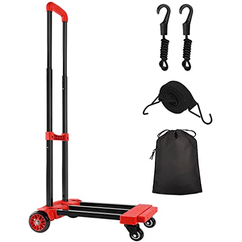 KEDSUM Heavy-Duty Folding Hand Truck - 70 Kg/155 lbs Capacity - 4-Wheel Solid Construction Utility Cart