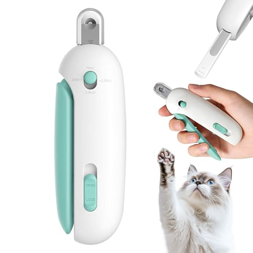 Nretluo Cat Nail Clippers with Safety Guard, 1 Pcs Blue Cat Claw Clippers, Stainless Steel Cats Nail Clippers, Suitable for Small Cats, Puppies and Small Animals (Blue)