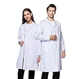 batas medicas hombre precio 【Ideal para Muchas Ocasiones】Nuestra bata científico disfraz blanco largo especial para la persona de laboratorio, escuela, hospital, instituto de investigación, disfraz de Halloween, Carnaval, Pintura de Cosplay, etc. El paquete incluy 1 bata medico para hombres y mujeres.