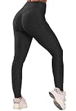 Da mucha Forma & Push up FITTOO Leggings Push Up Mujer Mallas Pantalones Deportivos Alta Cintura Elásticos Yoga Fitness #5 Negro Mediana