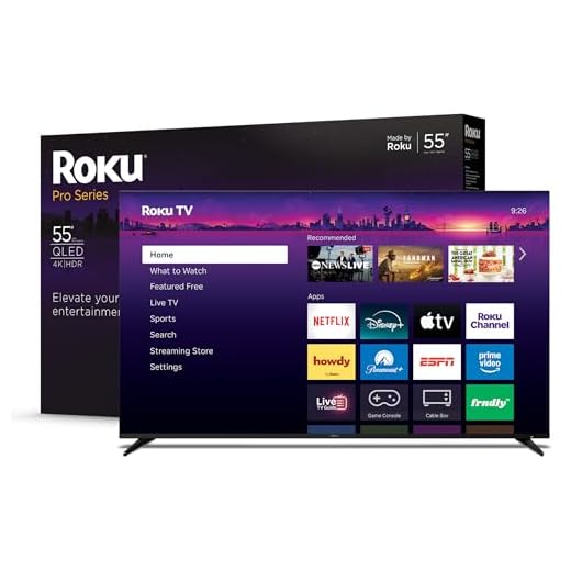 Roku Smart TV – 55-Inch Pro Series 4K QLED RokuTV with Backlit Roku Voice Remote Pro, Dolby Vision IQ, 120Hz Refresh Rate – Live Local News, Sports, Gaming