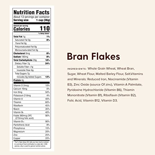Bran Flakes Breakfast Cereal - 16 Oz (Pack of 4)