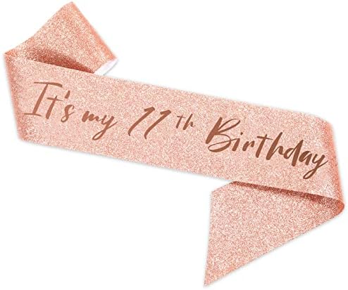 SZHUIHER 11th Birthday Sash and Tiara for Girls, Rose Gold Its my 11th Birthday Sash and Crown, 11th Birthday Gifts for Happy 11th Birthday Party Favor Supplies