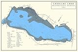 1941 Map of Compatible with Cadillac Lake Wexford County Compatible with Michigan (Material: 16' x 24' Matte)