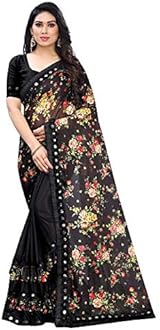 Novel Creation Women's Jacquard Saree with Unstitched Blouse Piece