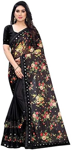 Novel Creation Women's Jacquard Saree with Unstitched Blouse Piece
