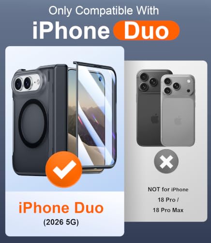 SPIDERCASE Magnetic for iPhone Duo Case, Built-in Stand, Black | Built-in [Screen Protector] [Stable Kickstand] [Hinge Protection] [Compatible with Magsafe] Military Grade Protective Cover - image 2