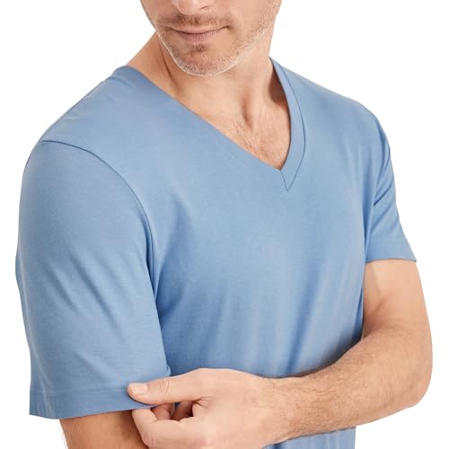 Image of Jockey Classic V-Neck Undershirt- 3 Pack - 100% Cotton T-Shirts for Men, Fresh Coast /Shower /Cactus Pine, L