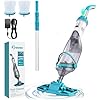 Saker Handheld Pool Vacuum for Above Ground Pool, Cordless Pool Cleaner with Telescopic Pole, 18.5 GPM Powerful Suction, 60-Min Runtime Rechargeable for Inground Pools, Spas, Hot Tubs