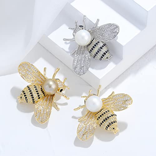 Emegcy Bee Brooch For Women Girls Bee Rhinestone Brooch Gold-Plated Lapel Pin Jewelry Gift For Mom Wife #TOP6