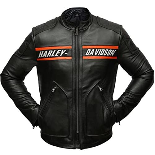 Jildish Biker Leather Jacket – Hd Bill Goldberg Black Motorcycle Jacket Men – Cafe Racer Leather Jacket Men (As1, Alpha, Xx_L, Regular, Regular, Faux Leather) #TOP1