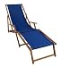 Produktbild Liegestuhl blau Sonnenliege Fußteil Gartenliege Holz Deckchair Strandstuhl Gartenmöbel 10-307F