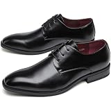QAXZESA Men's Lace-up Formal Dress Shoes Work Office Derbys Wedding Prom Oxfords,Black,44
