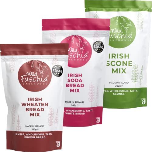 Wild Fuschia Bakehouse Baking Kit Gift Pack - Scone Mix, Irish Soda Bread Mix & Wheaten Bread Mix - One Bowl Wonders For Novice Bakers - Vegan Friendl