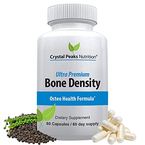 Ultra Premium Bone Density - Calcium Carbonate w/Vitamin K2 & D3 - Calcium Supplements for Osteoporosis - Promotes Posture Bone Density, Boost Strength, Stay Active - 60 Capsules, 60-Day Supply