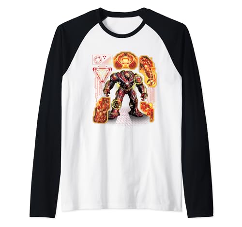 Image of Avengers Infinity War Hulkbuster Blueprint Raglan Baseball Tee