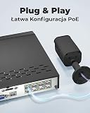 Reolink System kamer monitoringu 4K PoE, 4 szt. Wykrywanie osób/pojazdów 8MP zewnętrzne kamery CCTV IP PoE NVR 8-kanałów z HDD 2 TB do nagrywania 24/7, Noktowizja, Audio, RLK8-800B4-A Czarny