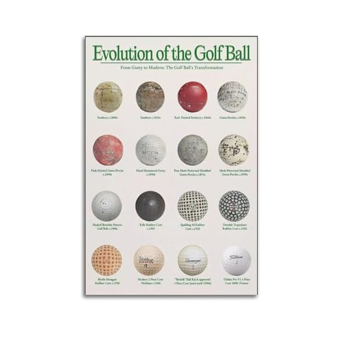 YLJAPOS Vintage Evolution of Golf Ball Poster Golf Ball History