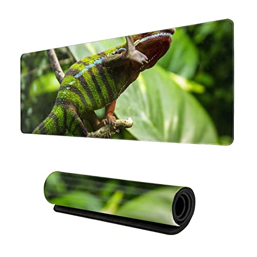 Chameleon Nature Wildlife Large Gaming Mouse pad,, with Non-Slip Base (11.8x31.5 inches), Comfortable, Foldable, Suitable for desktops, laptops, Keyboards, etc.