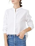HOTEVE Womens Button Down Shirts Long Sleeve Summer Plus Size no Iron Blouse Basic Lightweight Collar Dress White 001 Size XXL