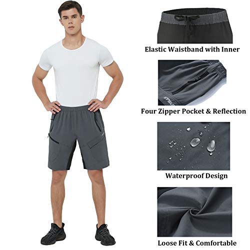 Men's Mountain Bike Shorts 3D Padded Baggy Bicycle Riding Cycling Shorts Quick Dry Lightweight Biking Shorts(Grey M) #TOP4