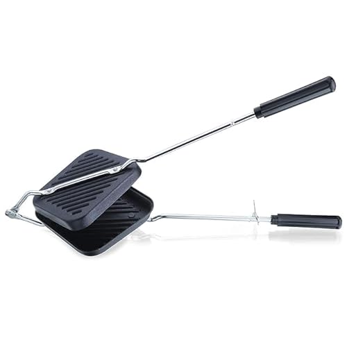 OORJAARA Double-Sided Grill Non-Stick Sandwich Maker, Stovetop Aluminium Griddle Pan ...