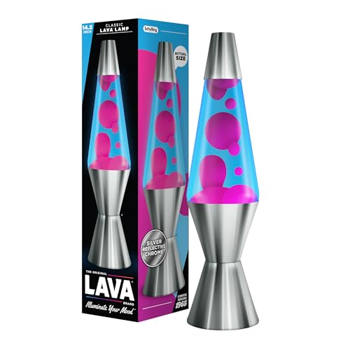 The Original Lava® Lamp - 14.5" Techno Chrome - Classic Liquid Motion Lamp - Pink Lava and Blue Liquid - Item #2097 (Amazon Exclusive) by Lava - Used condition - US$29.87
