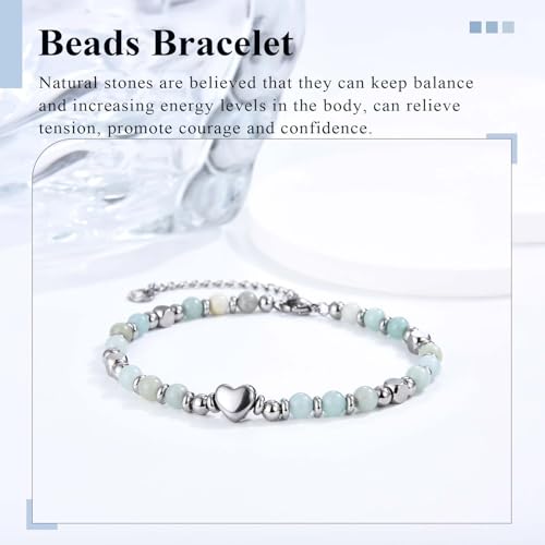 Bracelet Gifts for Girls Women, To My Daughter Granddaughter Niece Sister Natural Stone Beaded Bracelet Christmas Valentines Mothers Easter Graduation Birthday Gifts for Girls Her Women2