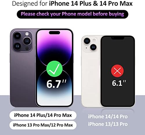 NEWDERY Battery Case for iPhone 14 Pro Max / 14 Plus, 5000 mAh Portable Protective Charging Cover, Rechargeable Extended Power Back for iPhone 13 Pro Max / 12 Pro Max (6.7 inch)