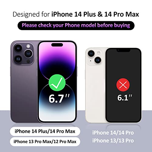NEWDERY Battery Case for iPhone 14 Pro Max/14 Plus, 5000mAh Portable Protective Charging Cover, Rechargeable Extended Battery Pack for iPhone 13 Pro Max/12 Pro Max (6.7 inch) Black