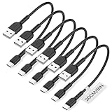 SOOPII ショートUSB Cケーブル 6本パック 8インチ USB A - USB Cケーブル ショートタイプC高速充電ケーブル lPhone 15/16 Pro/Plus/Pro Max、Galaxy S24/S23、LPad、ノートパソコン、充電ステーション、モバイルバッテリー用 (ブラック)