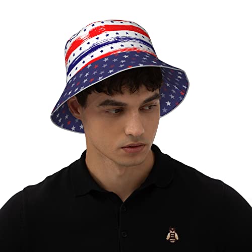 Waldeal Usa Flag Bucket Hat For Men Women Teens, Breathable Cotton Packable Fisherman Cap Summer Travel Beach Sun Hats Blue #TOP4