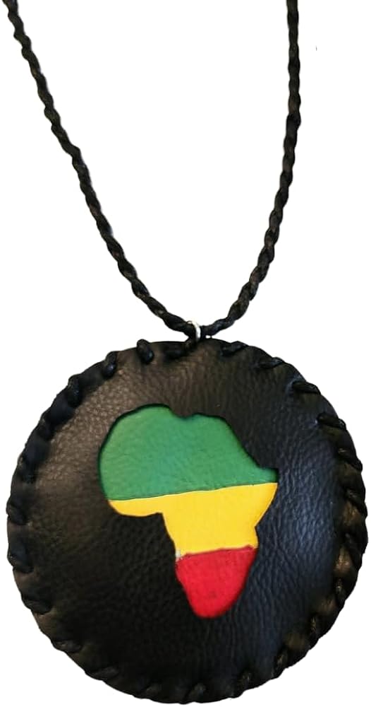 Amazon.com: Brownskin Things Africa Medallion Necklace with Rasta 