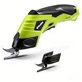 Creddux 2 Blade Cordless Electric Scissors for Cardboard Fabric Cutter Cardboard Cutter Tool for Crafting,and Sewing with Usb Cable Green-2blades