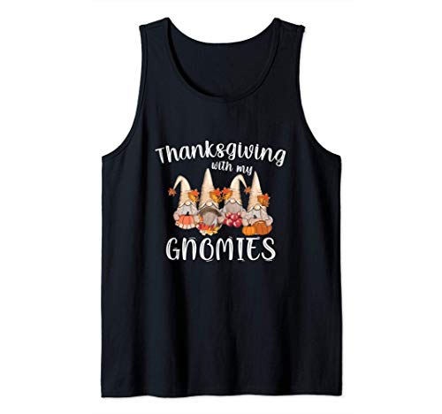 Acción de gracias con mis gnomos Otoño Otoño Gnomo Camiseta sin Mangas