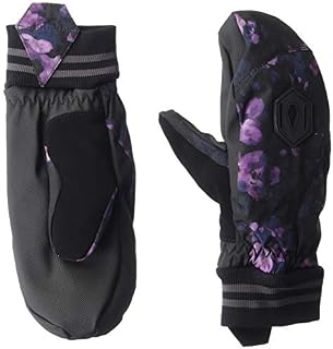 Volcom Women's Bistro Waterproof Snow Mitt, Black Floral Print/Multi, Small