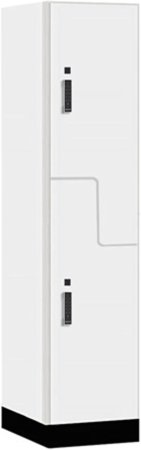 Salsbury Industries 18" Wide Premier Wood Locker-Double Tier 'S' Style-1 Wide-6 Feet High-18 Deep-Arctic White-Black Electronic Locks