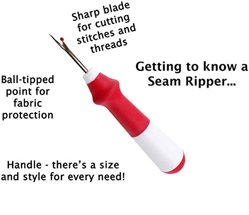 image for GDMINLO 3 Pieces Ergonomic Grip Seam Ripper , Colorful Large Thread R