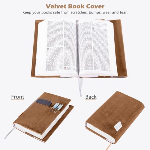 Aplufine Capas de Livros para Brochuras, Capa de Veludo para Amantes de Livros, Capa de Tecido para