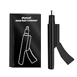 Cxjesin Nose Hair Trimmer for Men and Women - Manual Nose, Ear & Nose Hair Clippers for Professional Use, Painless Dual-Edge Blades, Battery-Free Waterproof Nose Hair Removal Tool (Black)