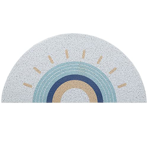 Zeeinx Welcome Door Mat Half Round Area Rug Cute Sun Printing Door Mat Outdoor Non Slip Absorbent Floor Mat Entrance Doormat For Patio,Home,Classroom,17.7"X35.4"-Sun #TOP1