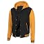 Yellow & Black Hooded Varsity Jacket